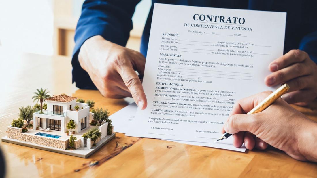 Signing a property purchase contract
